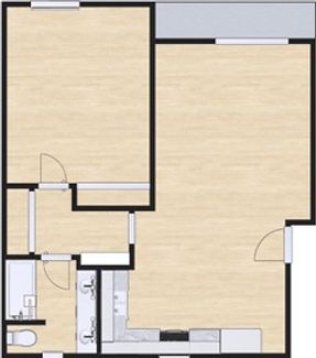 Renovated 1 bed, 1 bath, 754 Sqft apartment floor plan