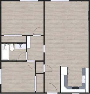 Traditional 2 bed, 1 bath, 930 Sqft apartment floor plan