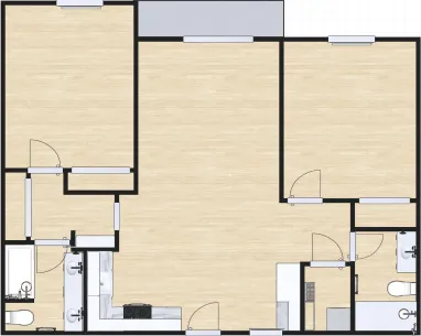 Renovated 2 bed, 2 bath, 1044 Sqft apartment floor plan