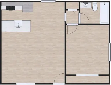 1 bed, 1 bath, 651 Sqft apartment floor plan