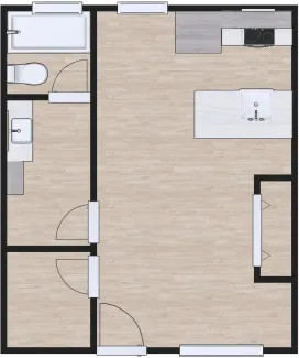 Studio, 1 bath, 476 Sqft apartment floor plan