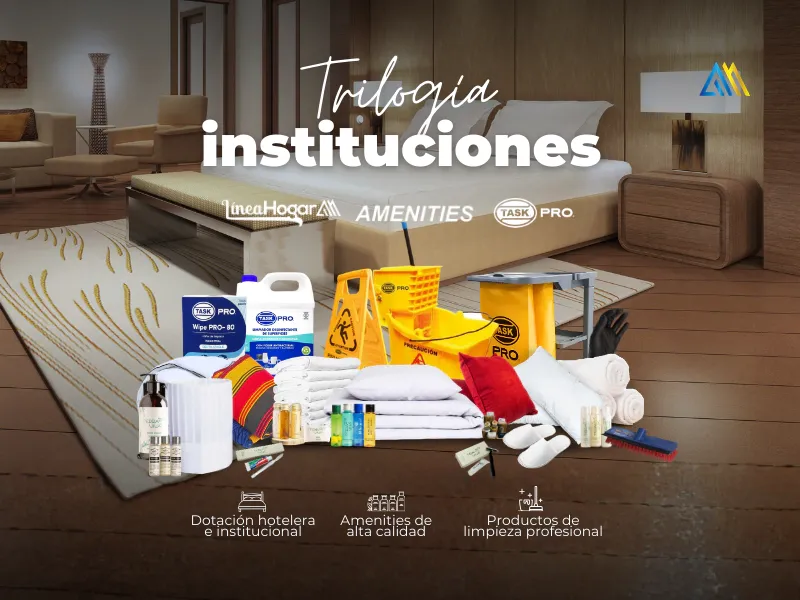 Trilogía institucional: dotación hotelera, amenities y limpieza profesional en un solo lugar